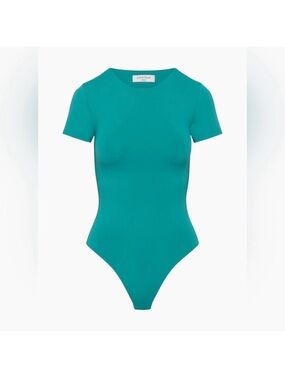 Aritzia Contour crew neck Teal Short Sleeve Bodysuit size large